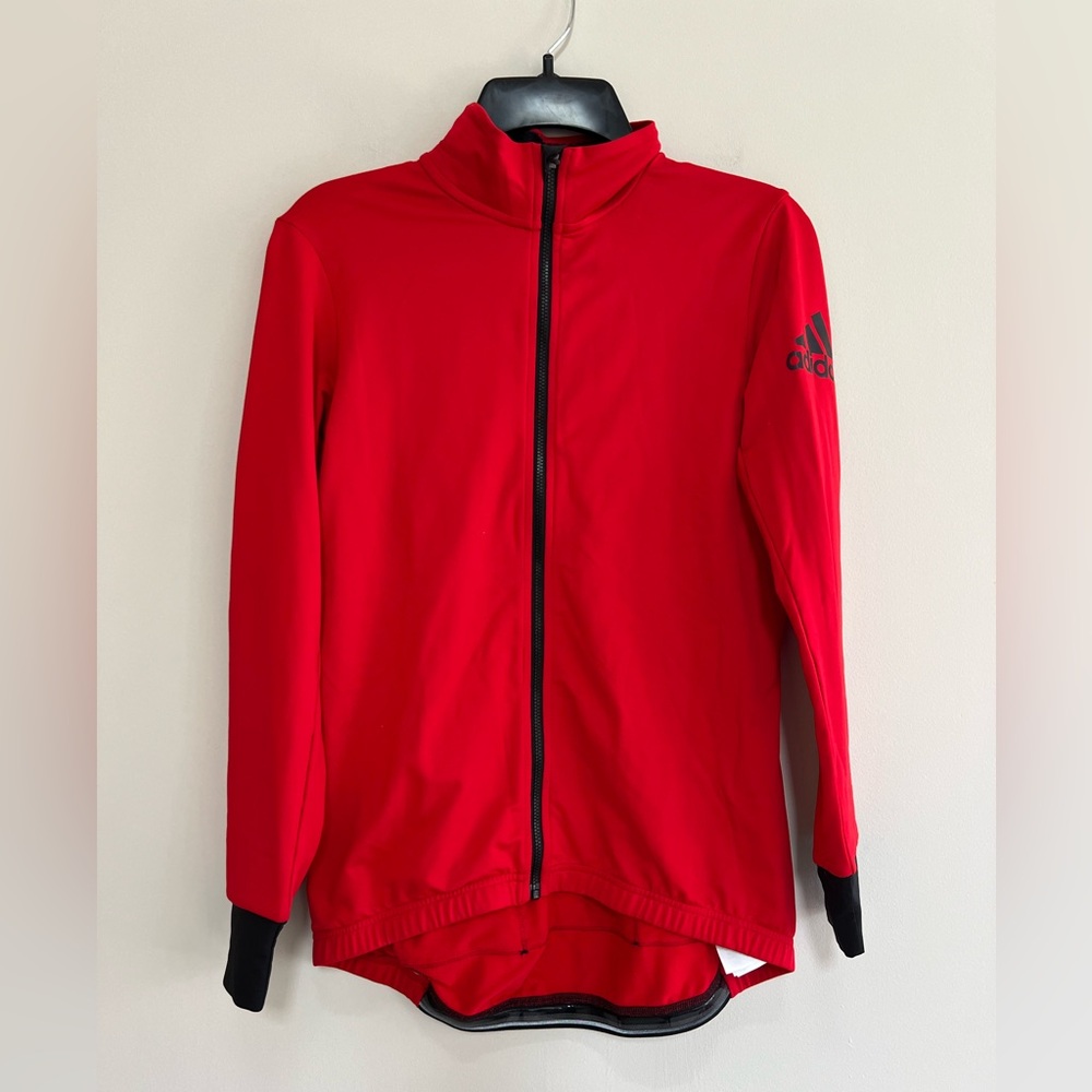 Adidas Women's Climaheat Winter Triathlon Cycling Jersey, Scarlet Red/Black, L